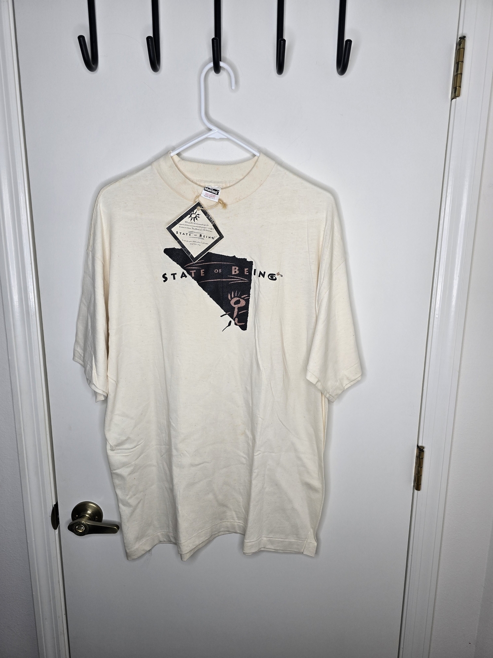 Vintage State of Being Cream Kokopelli Graphic Short Sleeve Tee